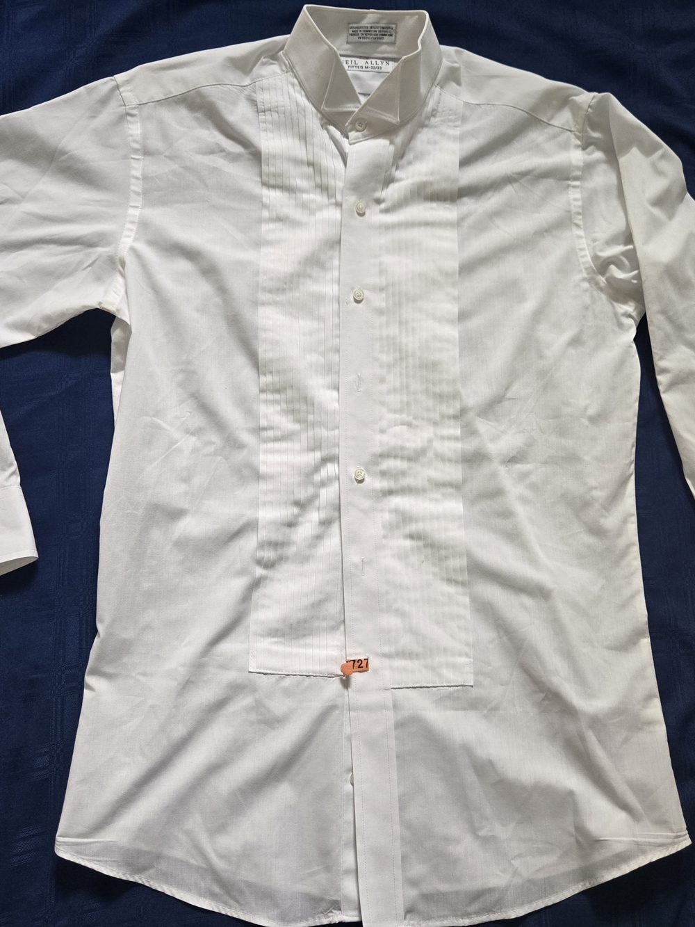 Men's White Pleated Bib Dress Shirt